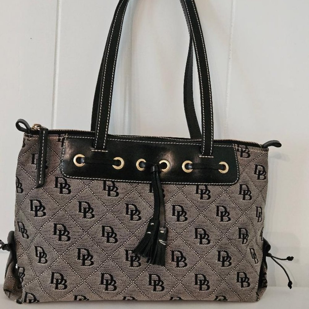 Dooney&Bourke -Grey and Black Tassel Tote